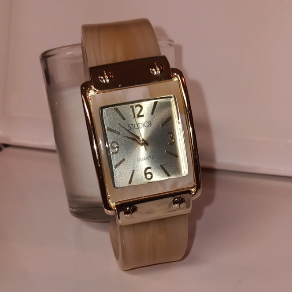 Gold and Cream Stüdio Quartz Watch - Picture 1 of 13